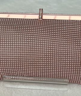 Mat clutch roze goud