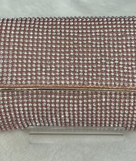 Strass clutch roze goud